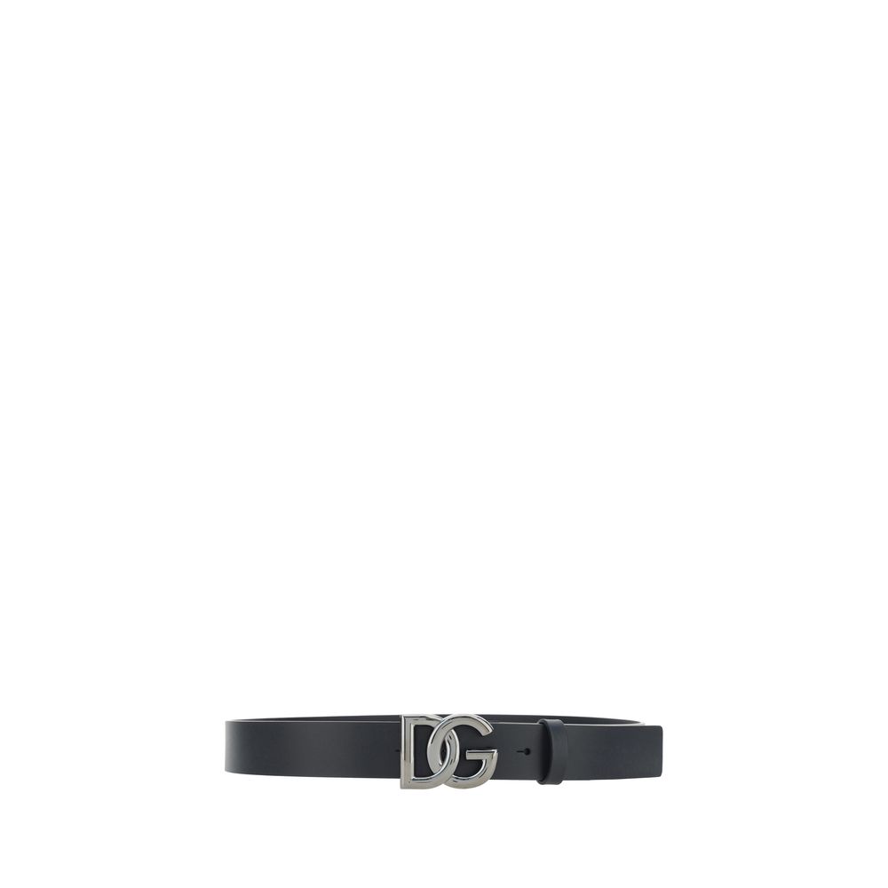 Dolce & Gabbana Black Calfskin Bos Taurus Regular Belt