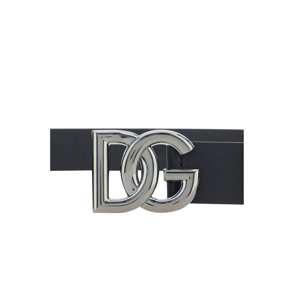 Dolce & Gabbana Black Calfskin Bos Taurus Regular Belt