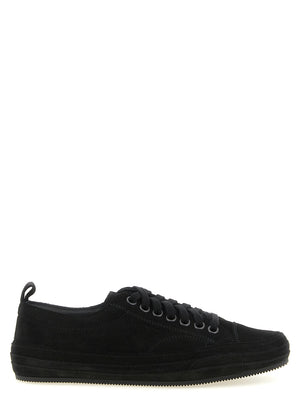 Tom Ford Schwarze Leder Low-Top-Sneaker