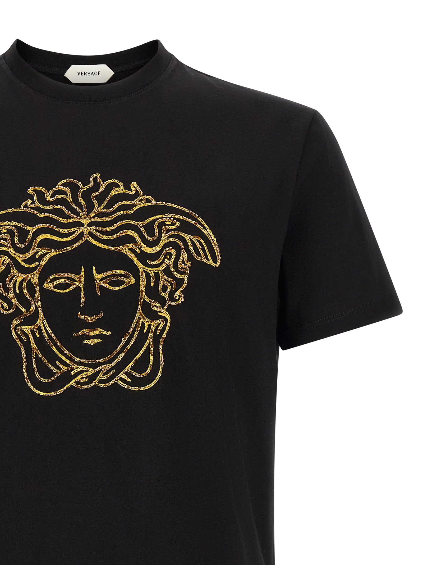 Versace Schwarzes Baumwoll-T-Shirt