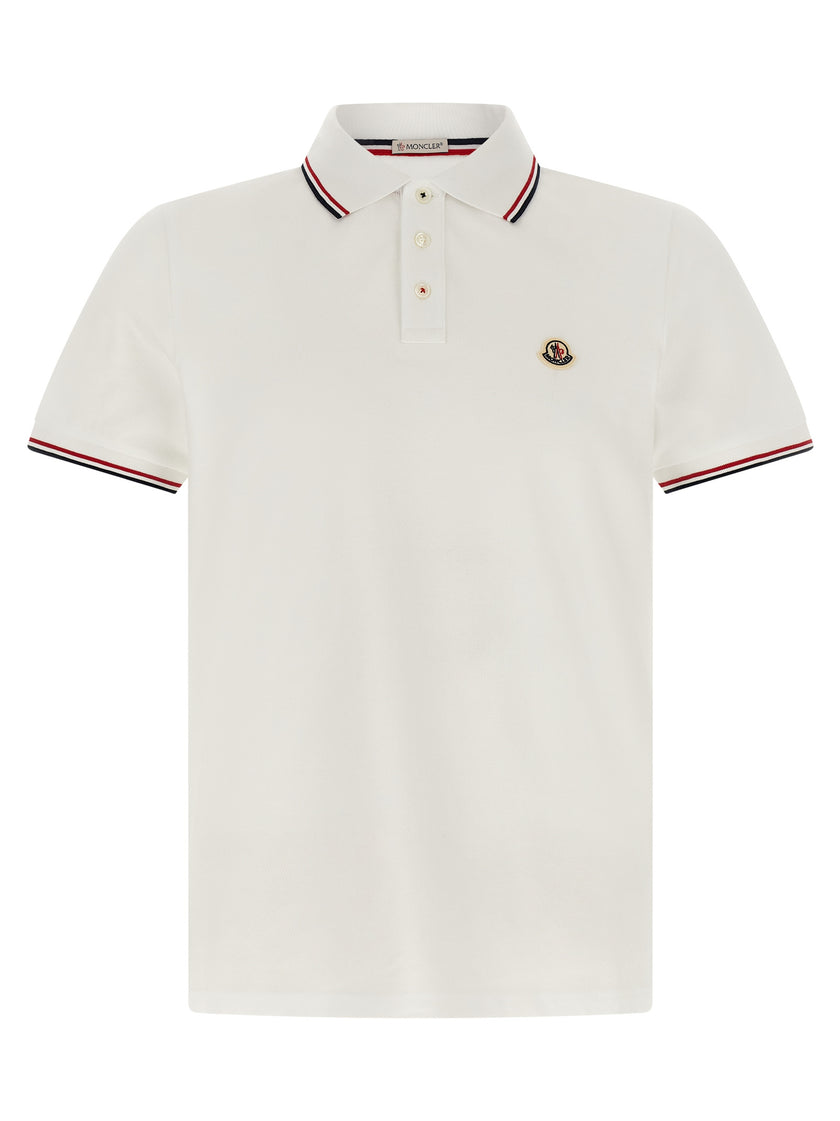 Moncler Weißes Poloshirt aus Baumwolle