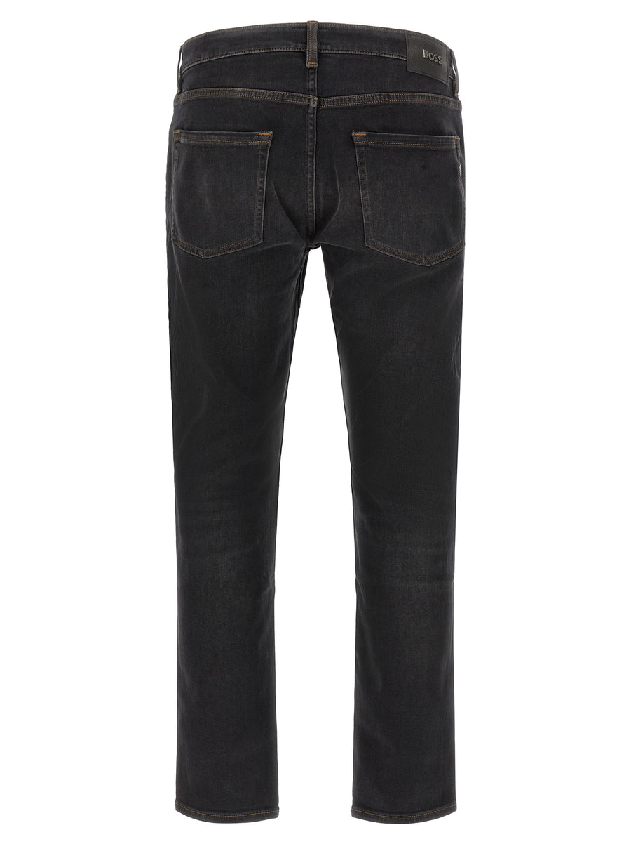 Hugo Boss Schwarze Baumwoll-Jeans mit geradem Bein