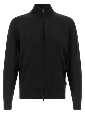 Hugo Boss Schwarzer Cardigan aus Schurwolle