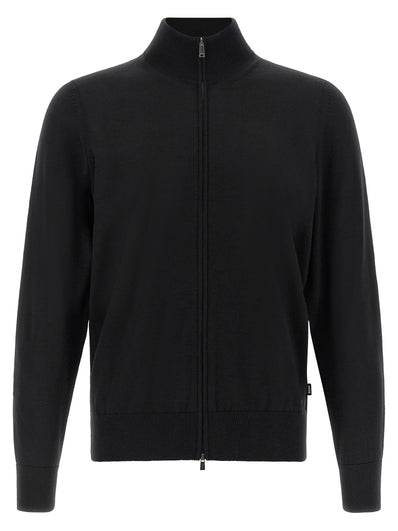 Hugo Boss Schwarzer Cardigan aus Schurwolle