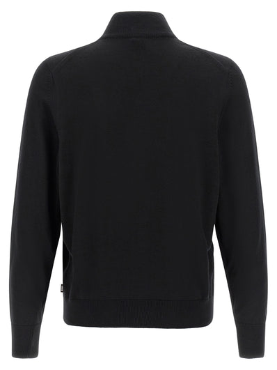 Hugo Boss Schwarzer Cardigan aus Schurwolle