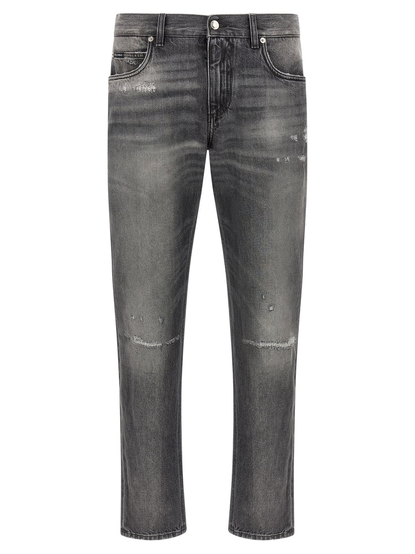 Dolce & Gabbana Graue Jeans aus Baumwolle