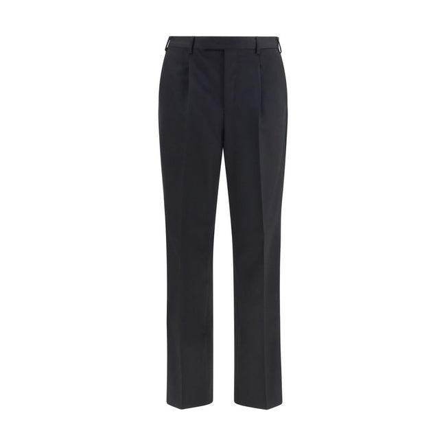 PT Torino Schwarze Wollhose Oves Aries Casual Pants