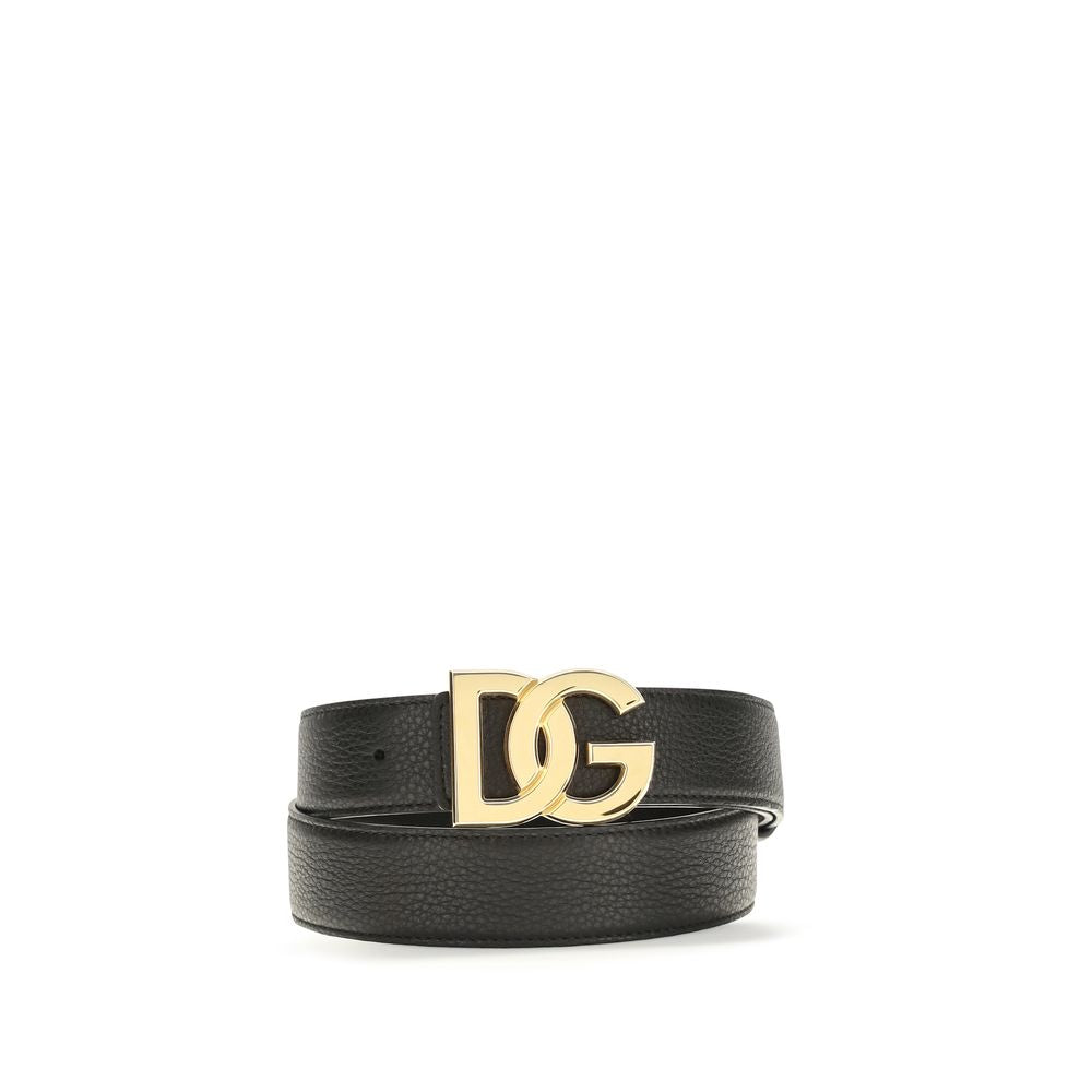 Dolce & Gabbana Black Calfskin Bos Taurus Regular Belt
