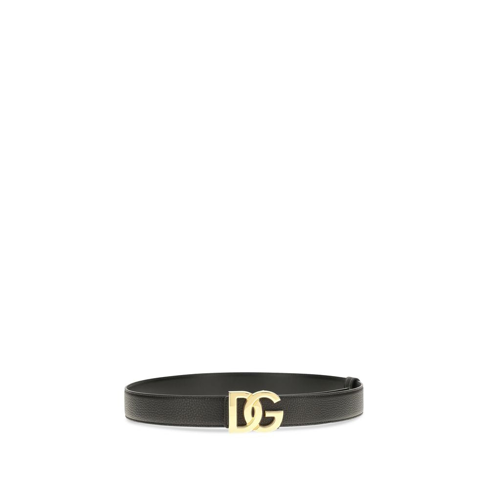 Dolce & Gabbana Black Calfskin Bos Taurus Regular Belt