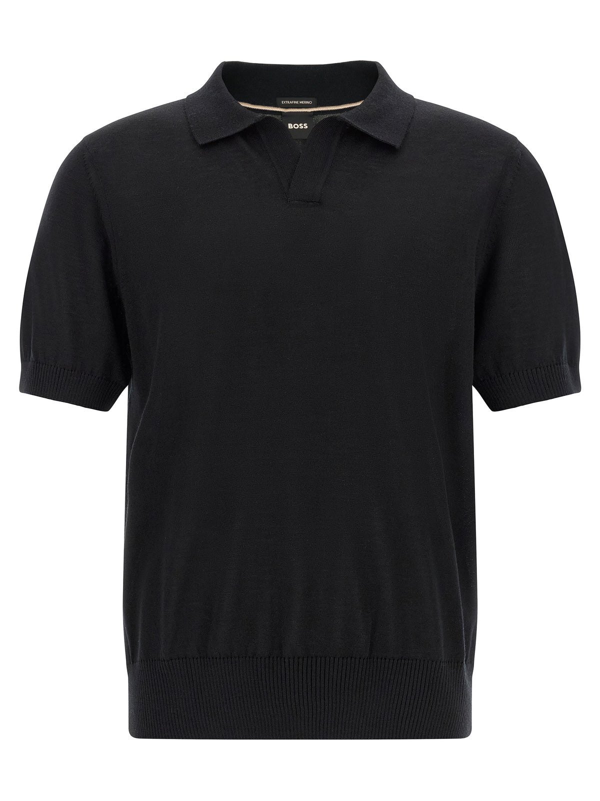 Hugo Boss Black Polo Shirt in Pure Virgin Wool