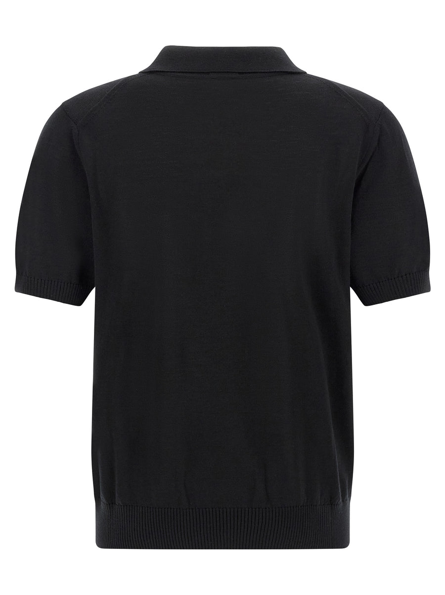 Hugo Boss Black Polo Shirt in Pure Virgin Wool