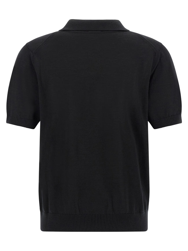 Hugo Boss Schwarzes Poloshirt aus reiner Schurwolle