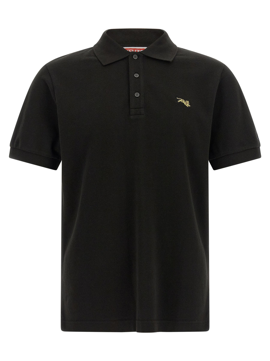 Kenzo Black Cotton Polo Shirt