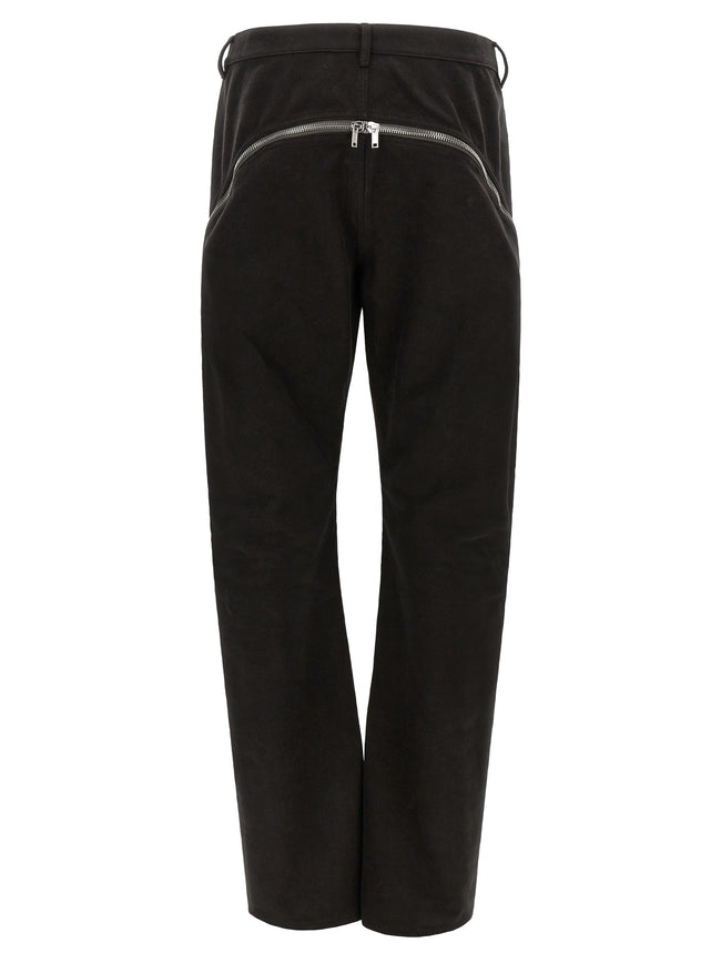 Rick Owens Schwarze Baumwollhose mit ausgestelltem Bein