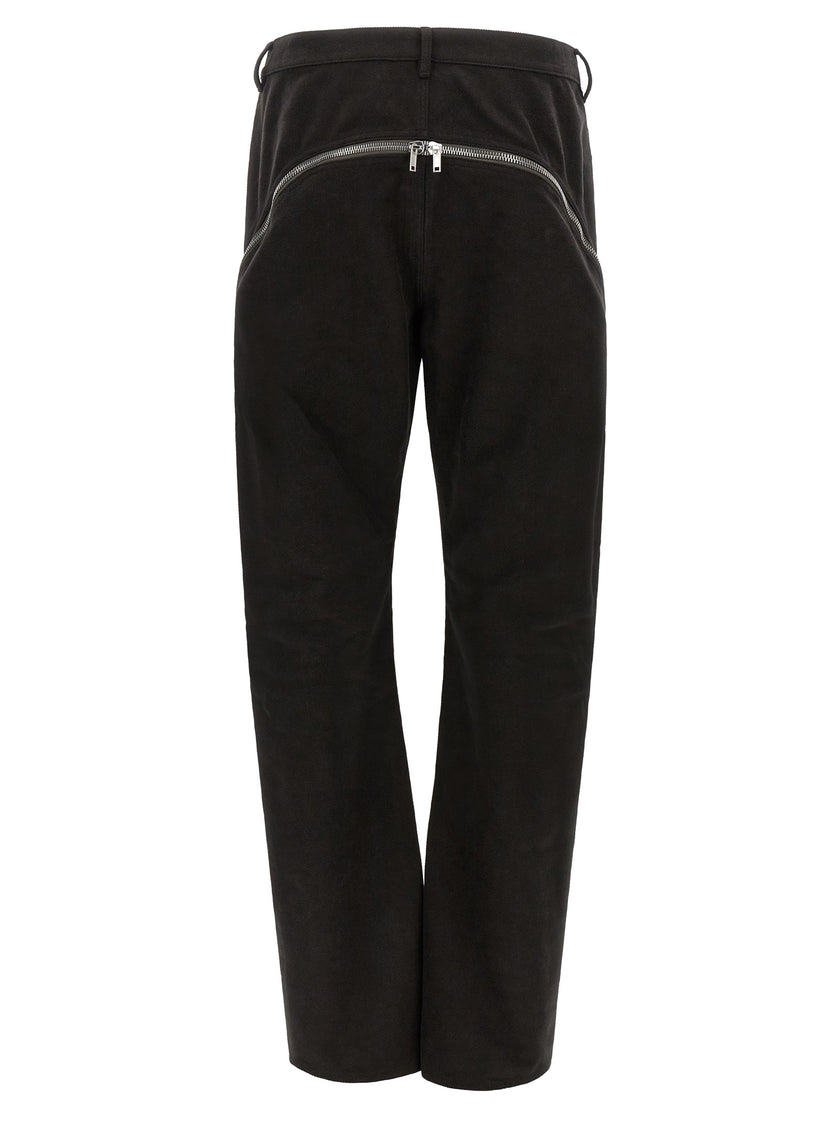 Rick Owens Schwarze Baumwollhose mit ausgestelltem Bein