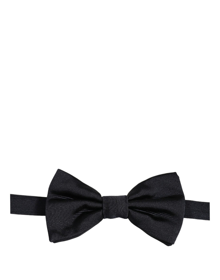 Dolce & Gabbana Herren Schwarze 100% Seide Verstellbare Krawatte Fliege