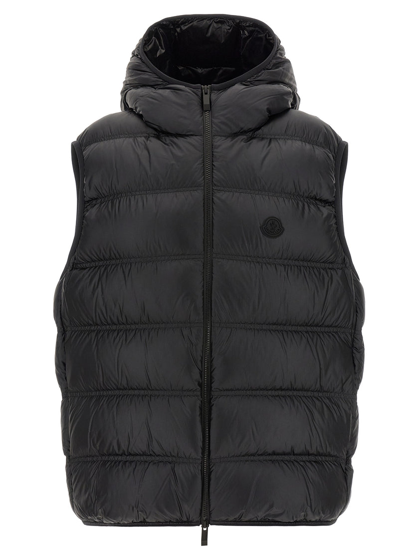 Moncler Schwarze ärmellose Jacke aus Polyamid