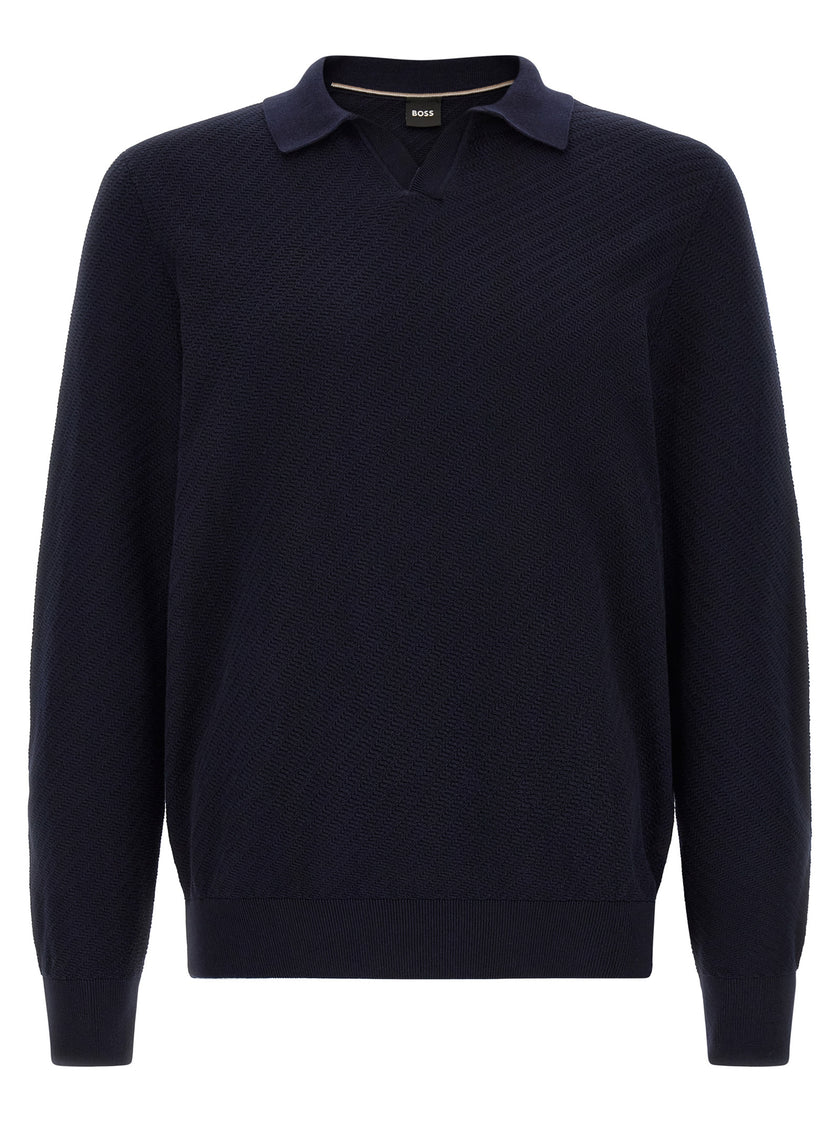 Hugo Boss Blaues Baumwoll-Polohemd