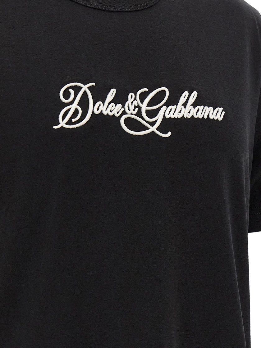 Dolce & Gabbana Schwarzes Baumwoll-T-Shirt