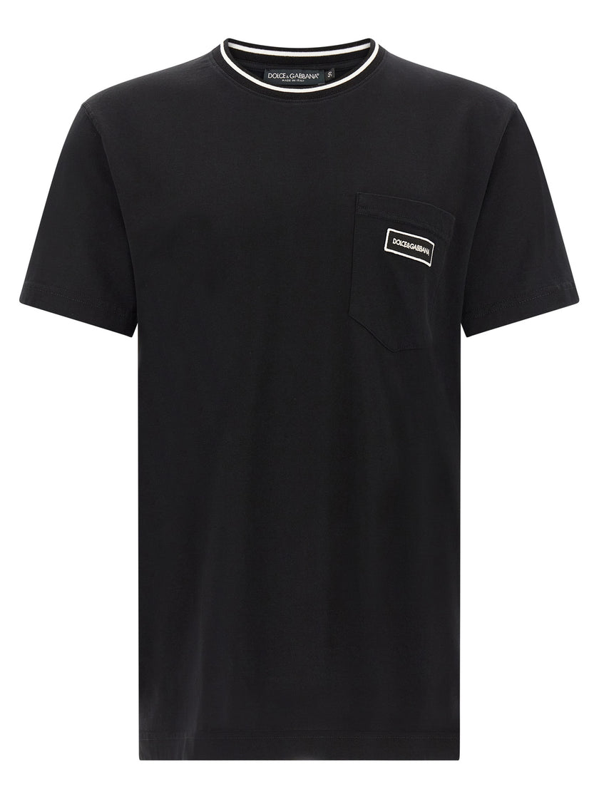 Dolce & Gabbana Schwarzes Baumwoll-T-Shirt