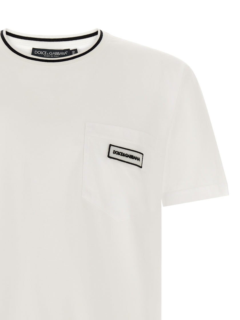 Dolce & Gabbana Weißes Baumwoll-T-Shirt