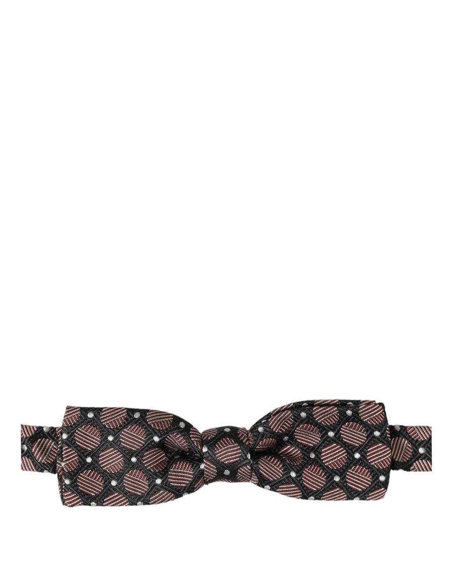 Dolce & Gabbana Multicolor Geometric Silk Adjustable Neck Papillon Bow Tie