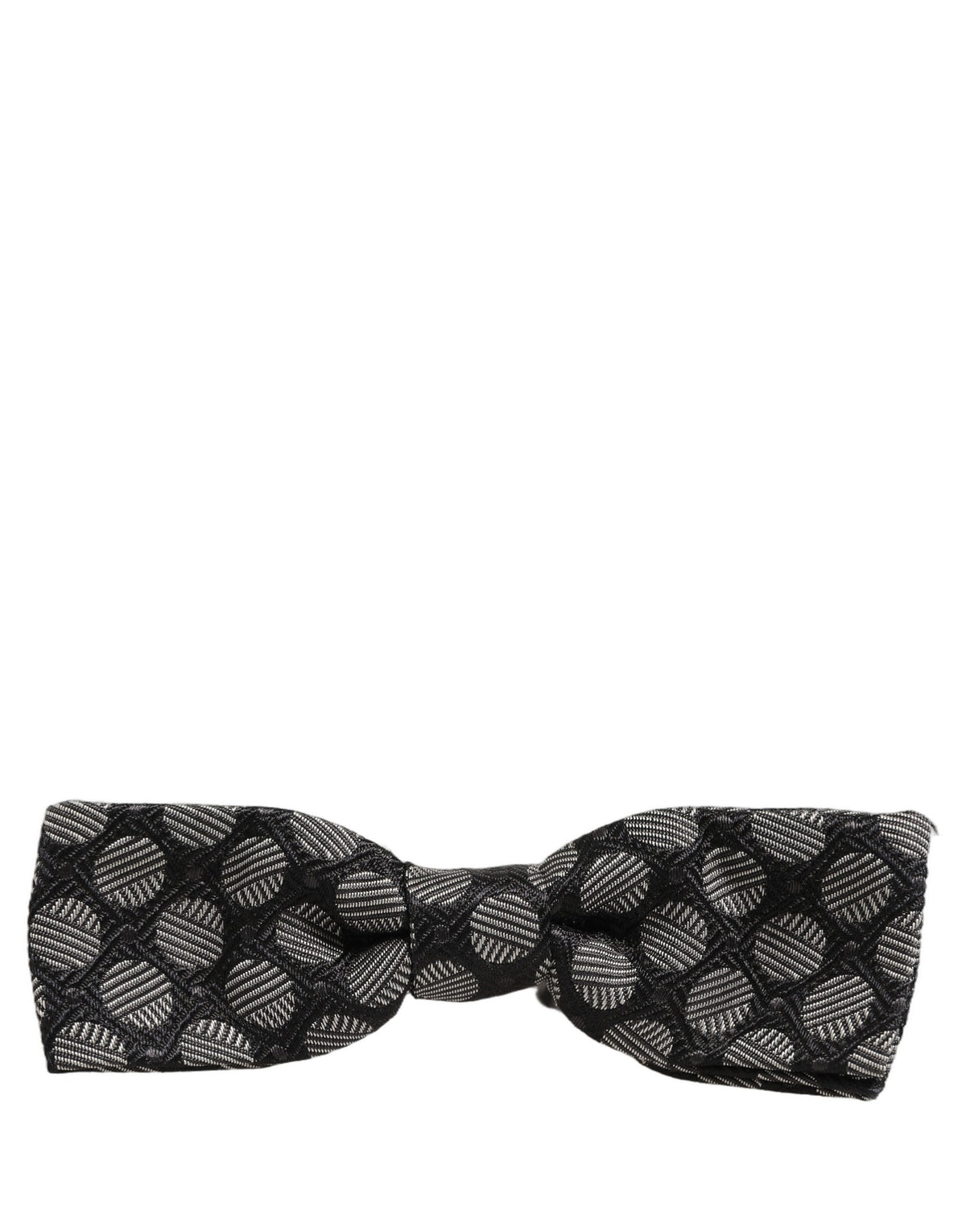 Dolce & Gabbana Schwarze und weiße geometrische Seiden-Papillon-Fliege, verstellbar