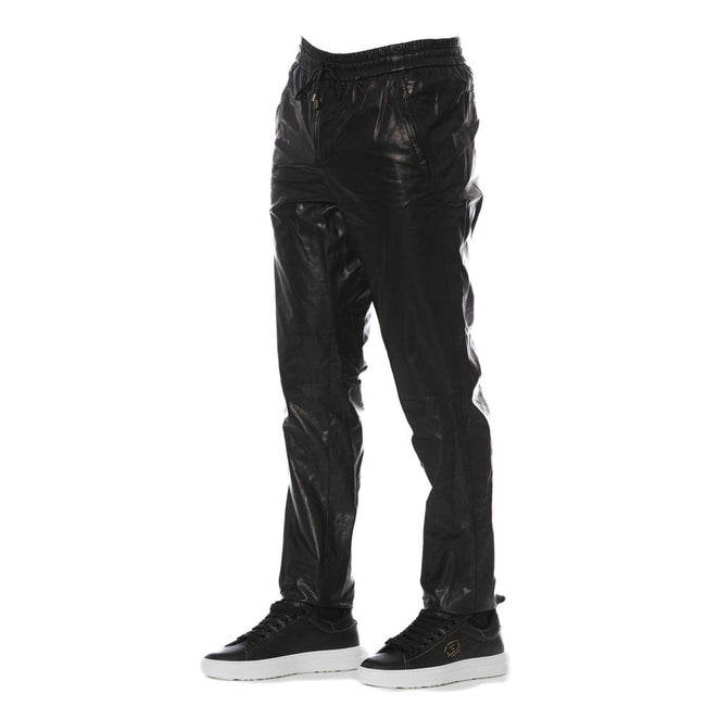Trussardi Black Lambskin Men's Trousers
