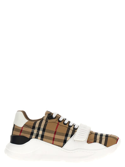 Burberry Beigefarbene Baumwoll-Sportschuhe