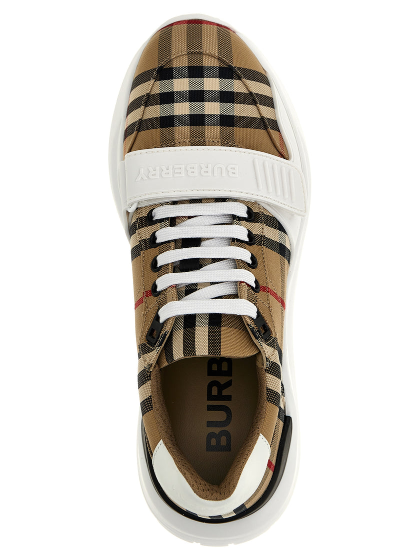 Burberry Beigefarbene Baumwoll-Sportschuhe