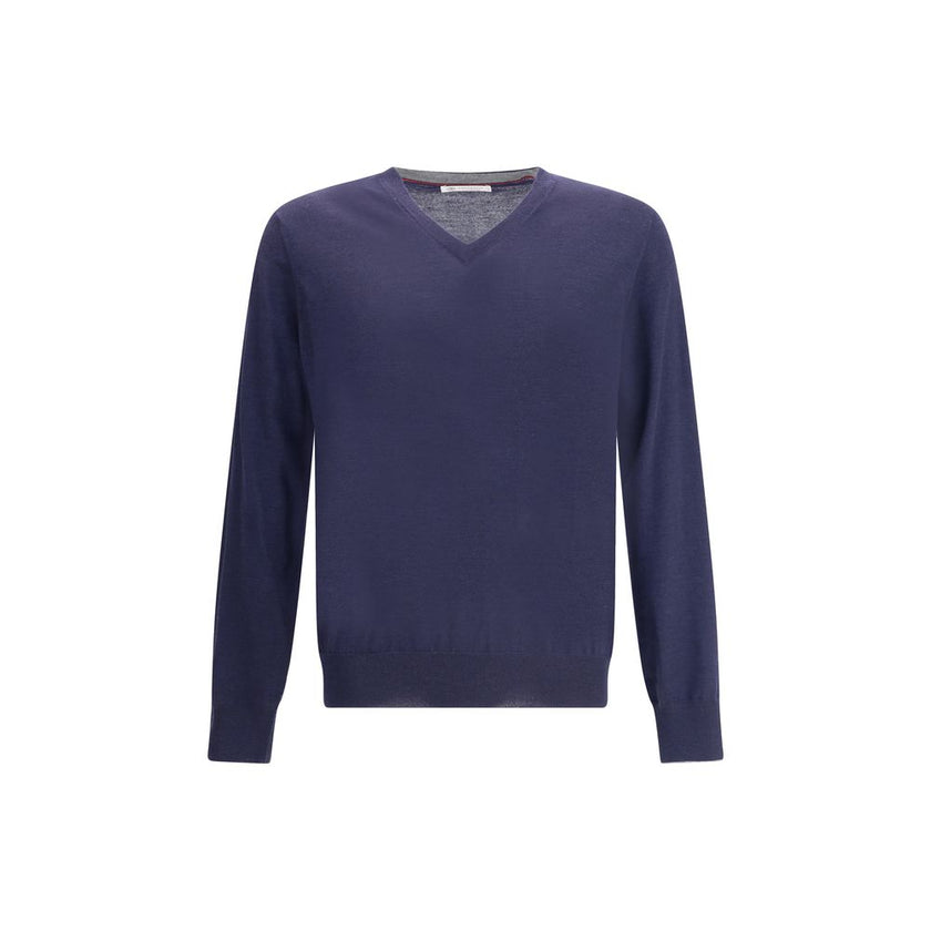 Brunello Cucinelli Blauer Kaschmirpullover