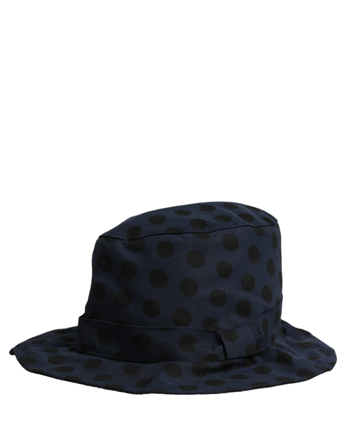 Dolce & Gabbana Blauer Schwarzer Polka Dot Baumwoll Bucket Hat