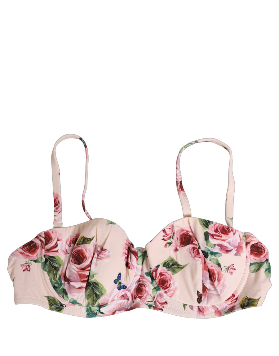 Dolce & Gabbana Bikini-Oberteil mit Bügel und pinkem Blumenprint
