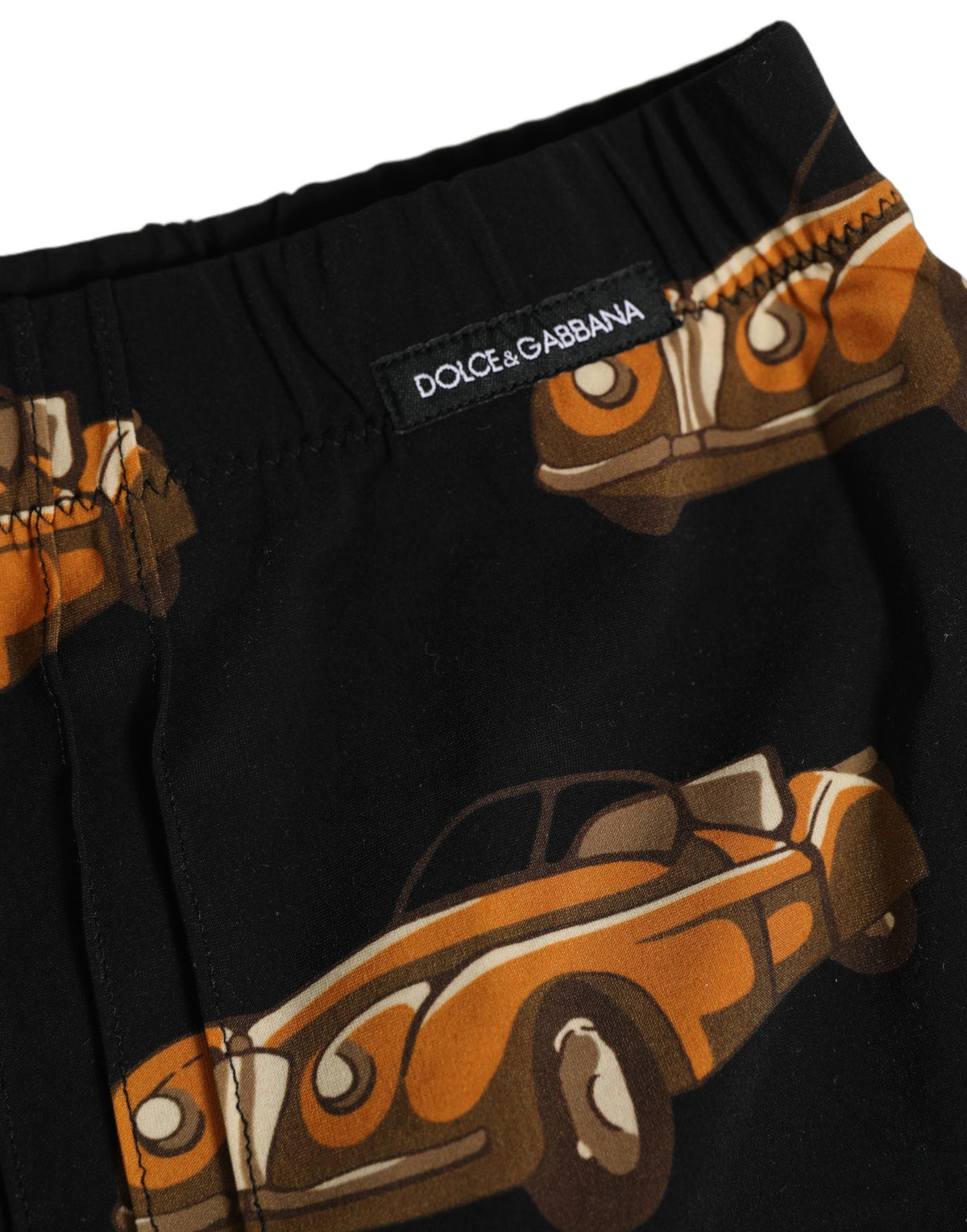 Dolce & Gabbana Badeshorts mit schwarzem Auto-Print Beachwear Swimwear