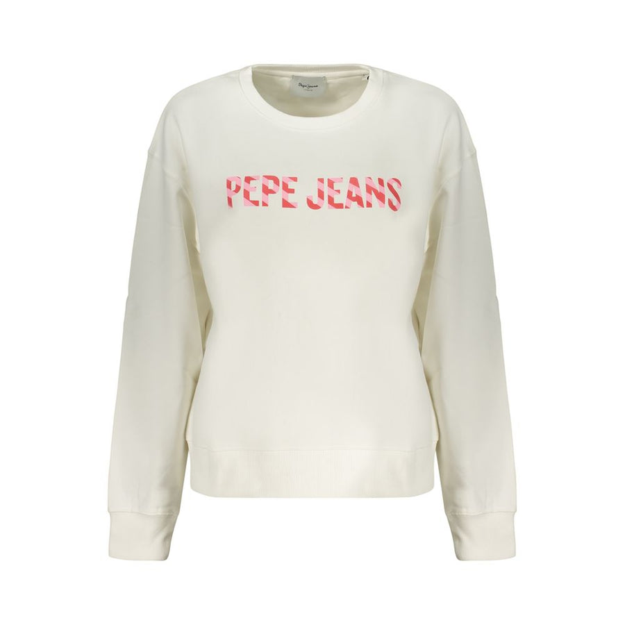 Pepe Jeans Weißes Baumwoll-Sweatshirt für Damen