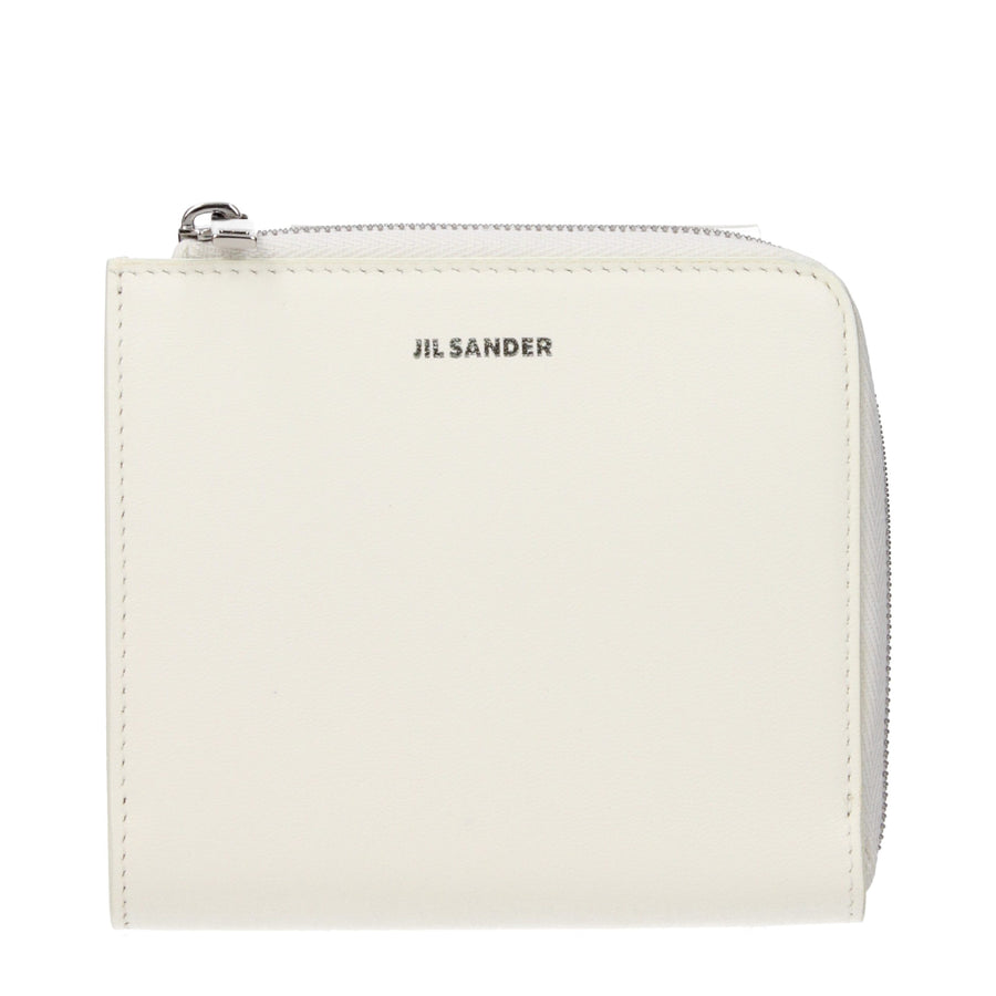 Jil Sander Weiße Leder-Geldbörse