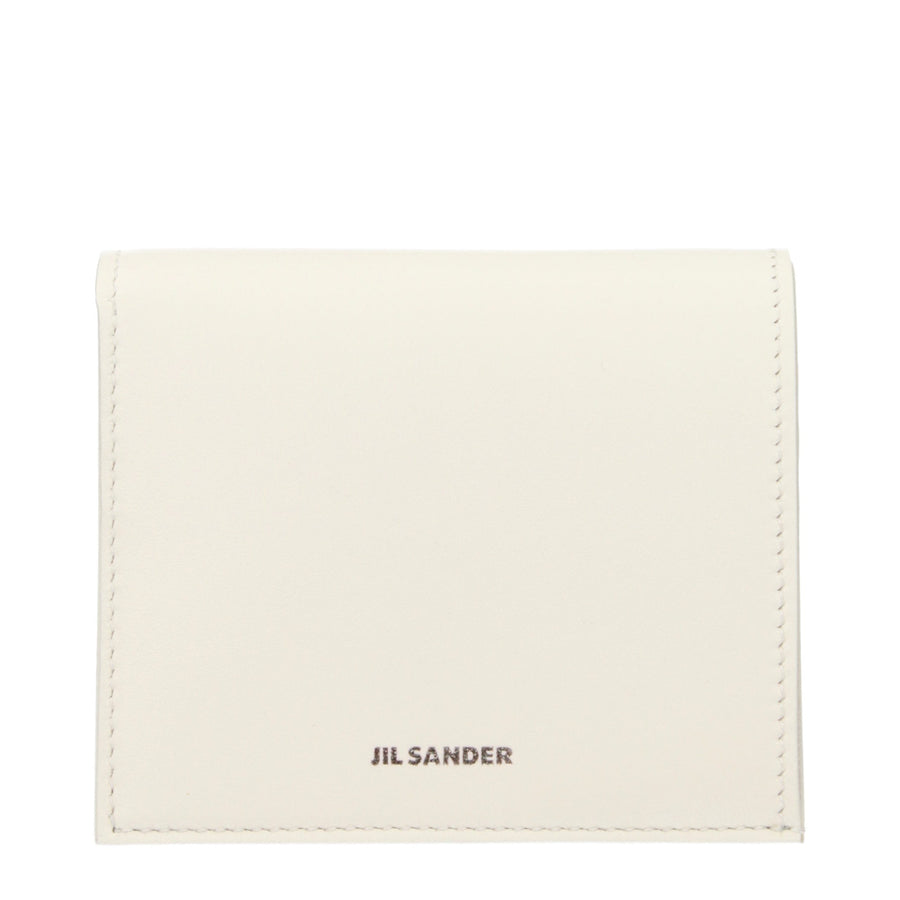 Jil Sander Weiße Leder-Geldbörse