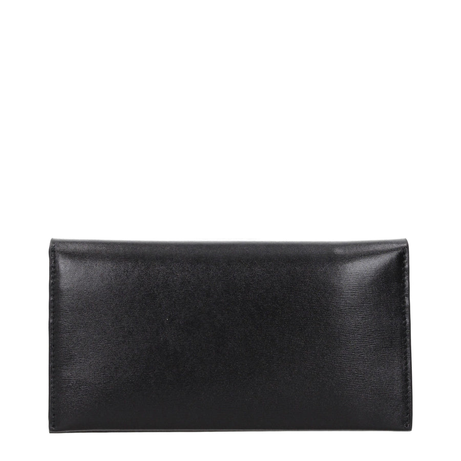 Jil Sander Schwarzes Leder Portemonnaie