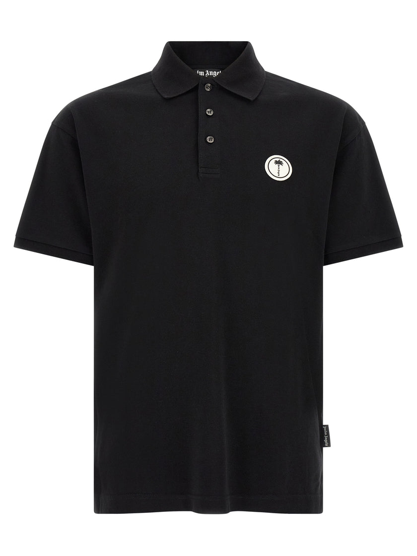 Palm Angels Schwarzes Baumwoll-Poloshirt