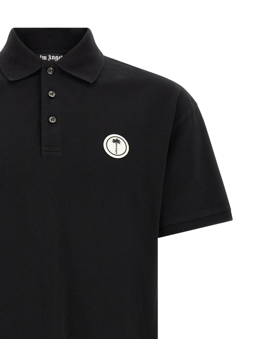 Palm Angels Schwarzes Baumwoll-Poloshirt
