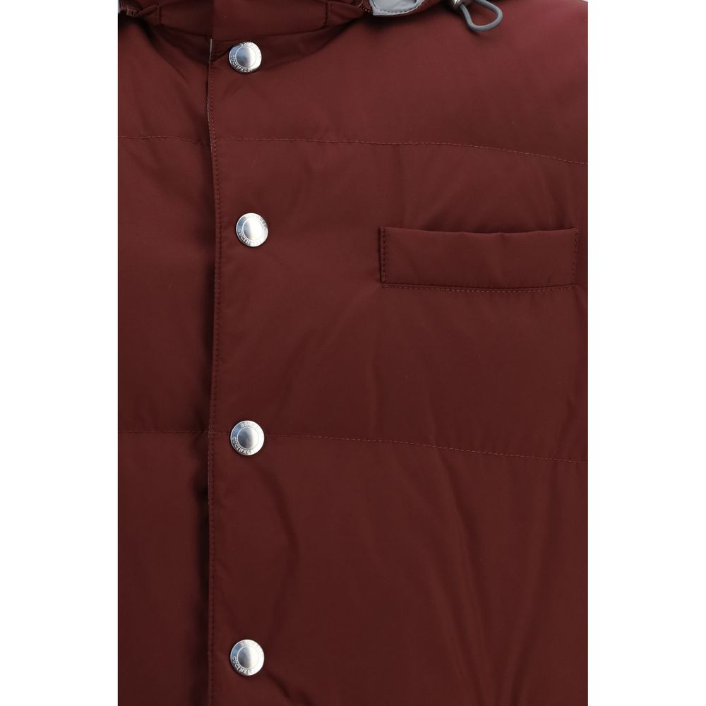 Brunello Cucinelli Sleeveless Jacket in Burgundy Polyester