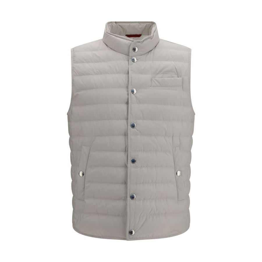 Brunello Cucinelli Weiße ärmellose Polyester-Jacke