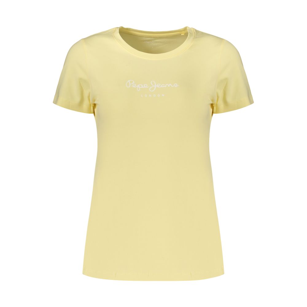 Pepe Jeans Women's Yellow Cotton T-Shirt