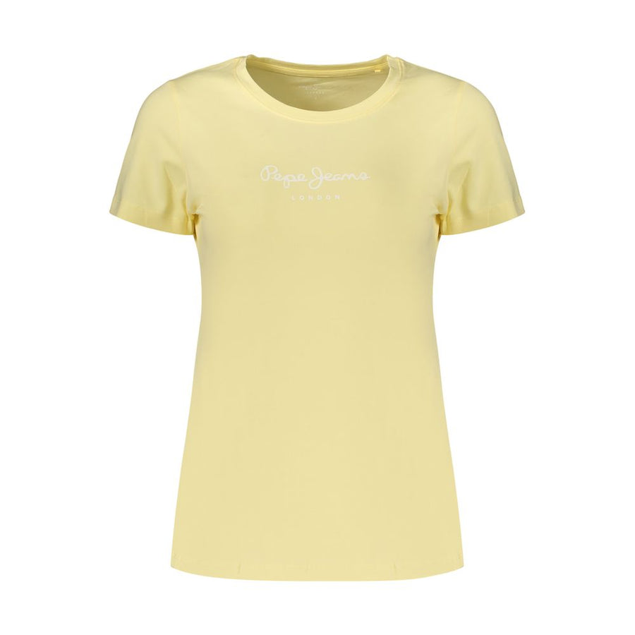 Pepe Jeans Women's Yellow Cotton T-Shirt