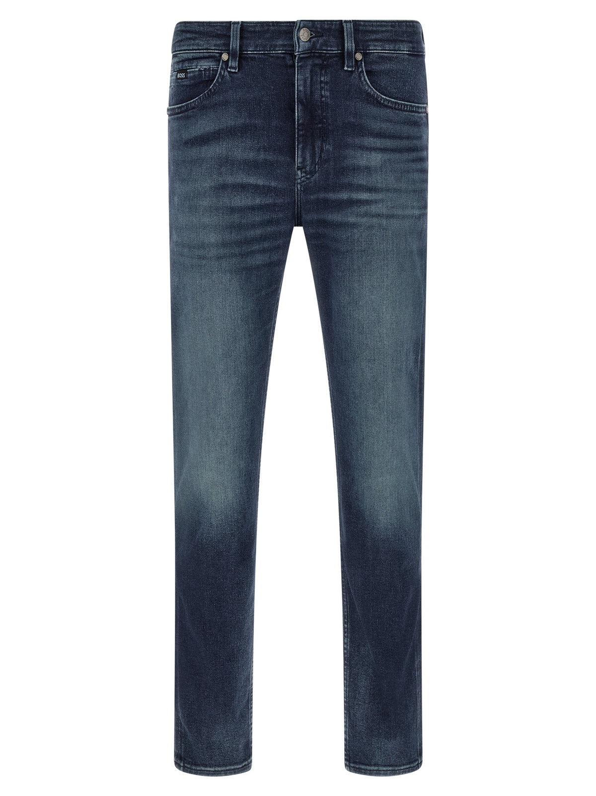 Hugo Boss Blue Cotton Tapered Fit Jeans