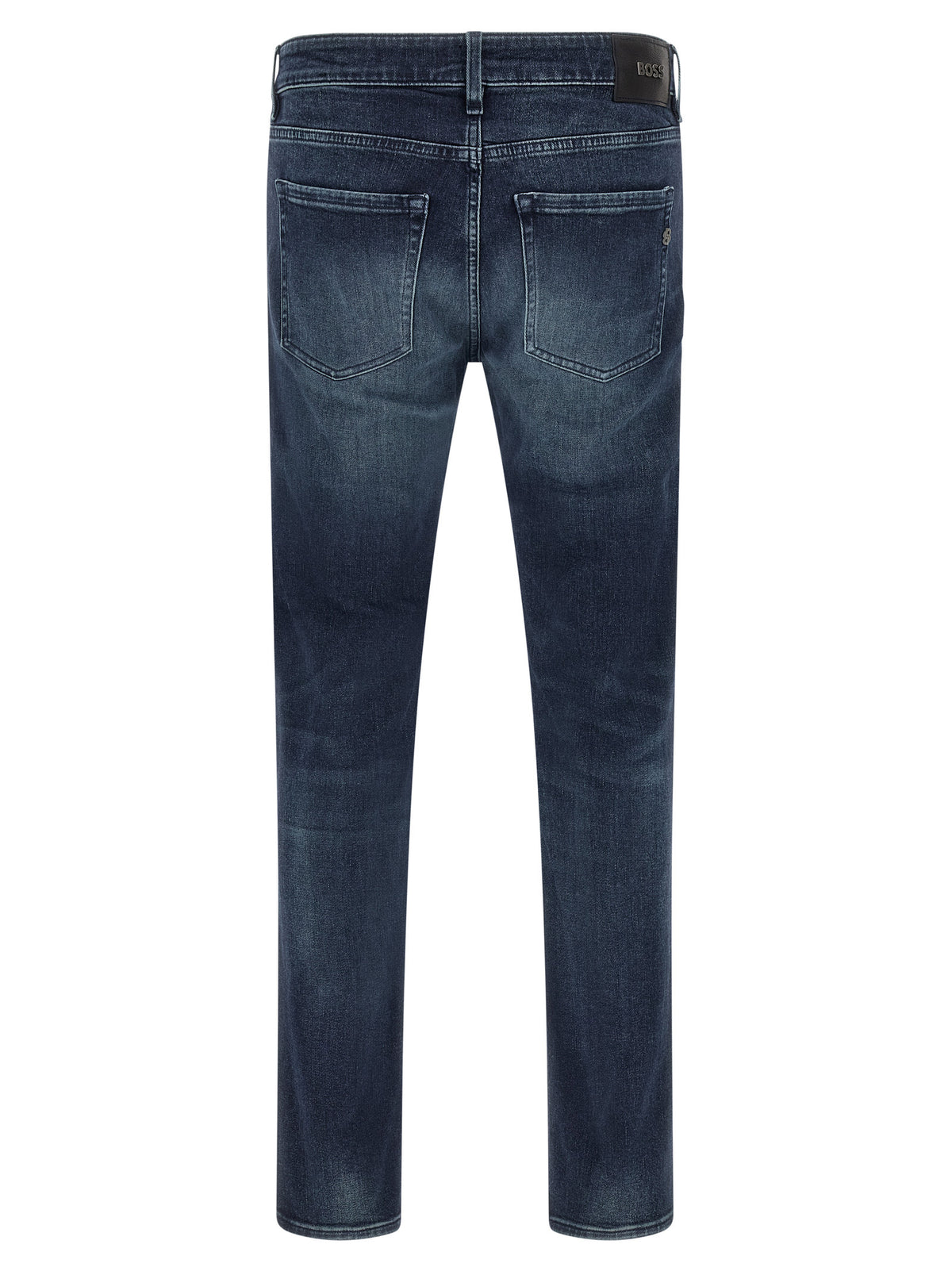 Hugo Boss Blue Cotton Tapered Fit Jeans