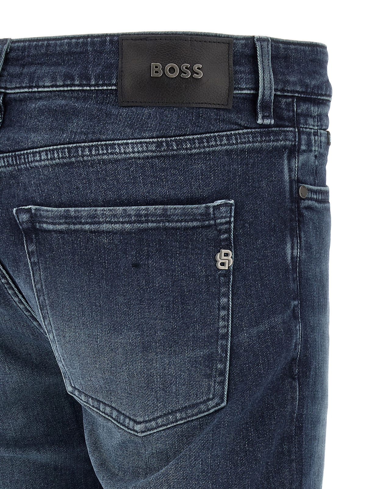 Hugo Boss Blue Cotton Tapered Fit Jeans