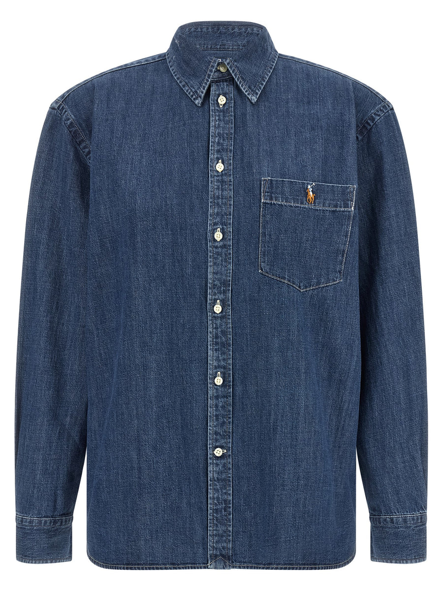 Polo Ralph Lauren Blaue Baumwollbluse
