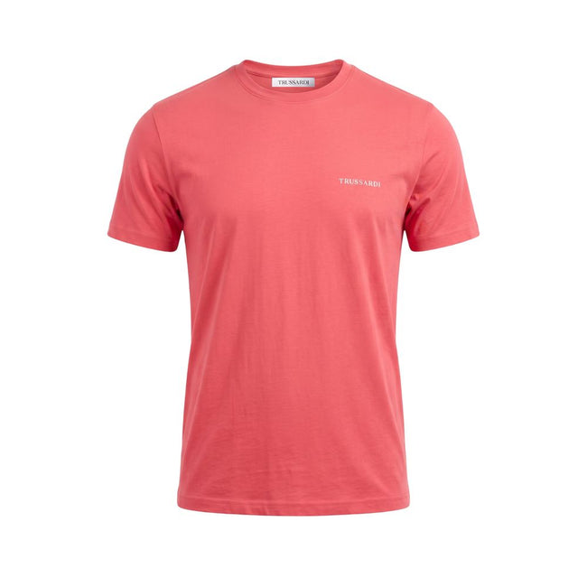 Trussardi Beachwear Rosso Baumwoll-T-Shirt für Herren