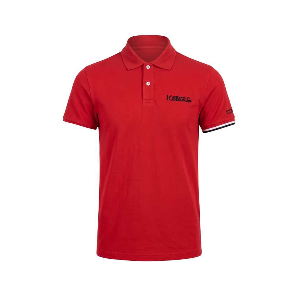 Iceberg Rotes Herren-Poloshirt aus Baumwolle
